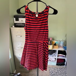 Navy/Red Striped Dress